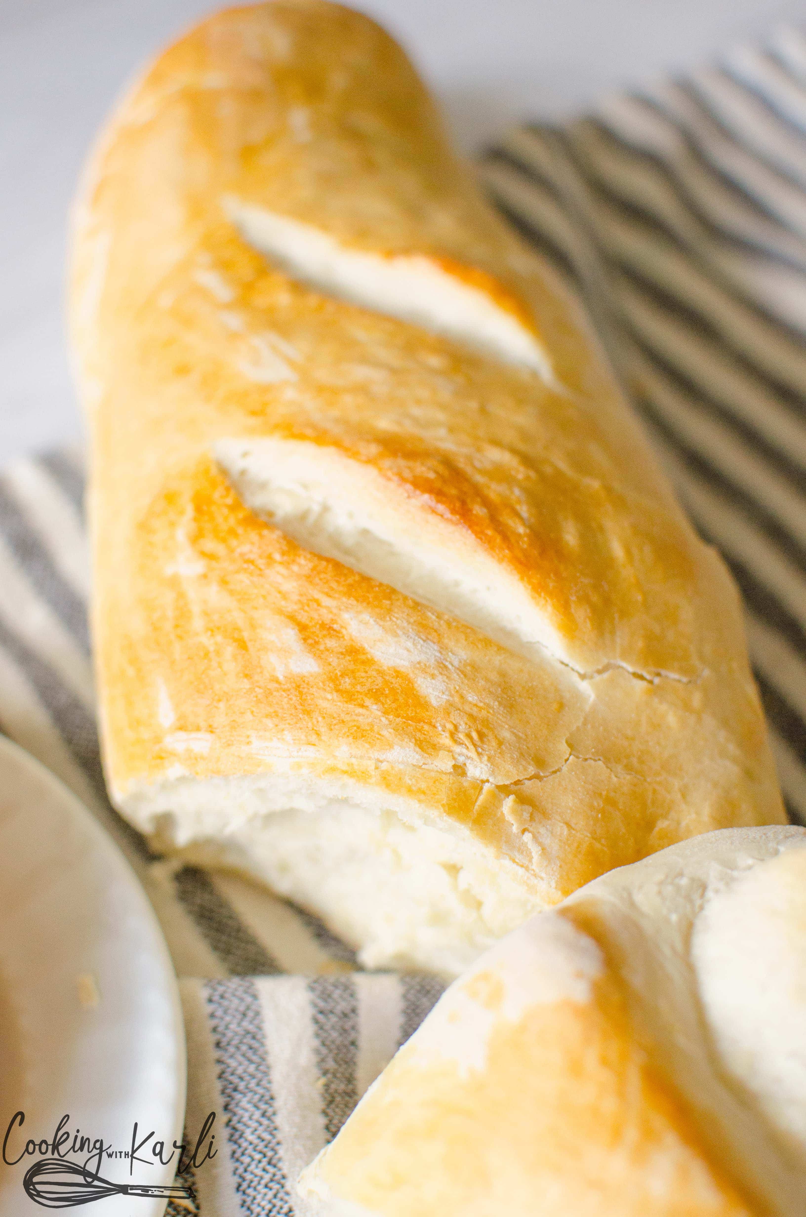 With a thick, chewy crust and a fluffy tender inside, this french bread recipe is a keeper.