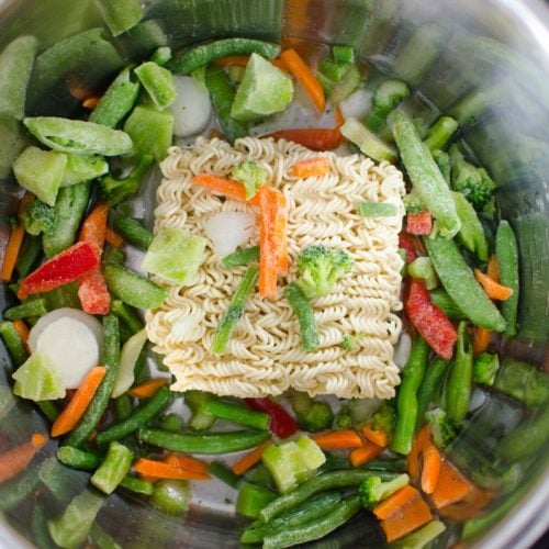 Instant Pot ramen stir fry is an easy weeknight family dinner that is done in under 15 minutes.