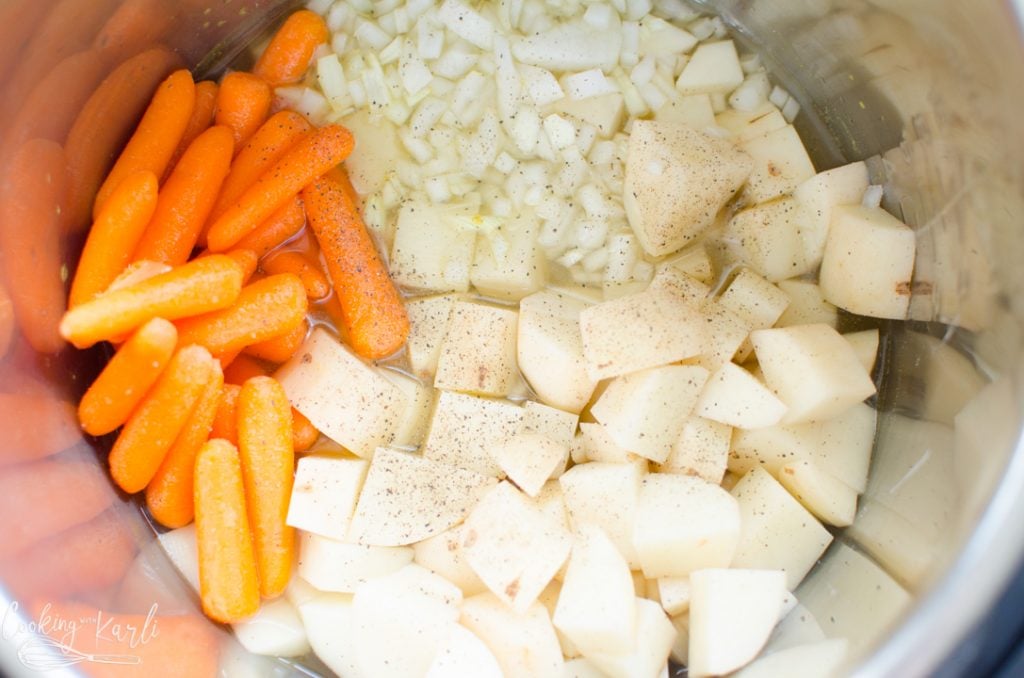 potatoes carrots, onion and chicken broth