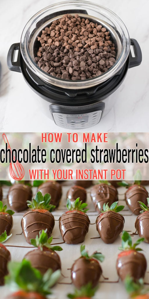 Chocolate Covered Strawberries have never been easier! Thanks to the Instant Pot, melting the chocolate and keeping that chocolate warm and melted is done with ease! Save some money this Valentine's Day and make your own Chocolate Covered Strawberries. |Cooking with Karli| #valentinesday #dessert #chocolatecoveredstrawberries #strawberries #dippingchocolate #instantpot #hack #lifehack