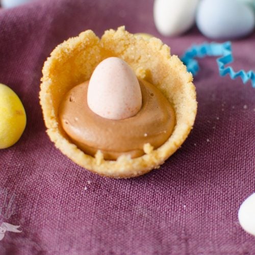 Peanut Butter and Chocolate Nest Cookies are a peanut butter cookie filled with a rich chocolate butter cream topped with a chocolate egg to tie this edible nest together!