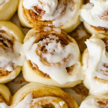 Quick and Easy Cinnamon Rolls are soft and chewy with the perfect ratio of bread to cinnamon filling, topped with a delicious vanilla butter cream. These are fresh, out of your oven in less than 90 minutes!