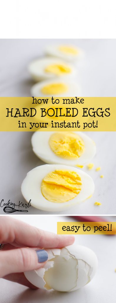 Instant Pot Hard Boiled Eggs- you'll never make them any other way again! It's as easy as 5-5-5. Five minutes High pressure, five minute Natural Pressure Release (NPR), five minute ice bath for perfect eggs that peel like a dream!