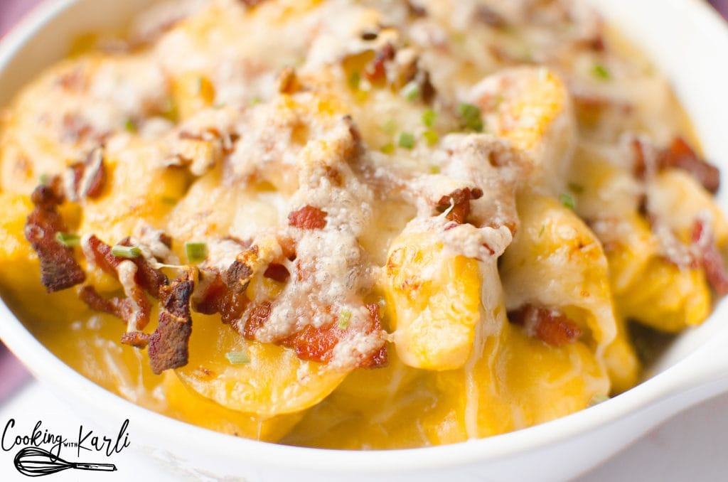 Loaded Honey Mustard Chicken and Potatoes are sliced potatoes, diced chicken smothered in a sweet and savory honey mustard sauce topped with bacon and cheese. This Instant Pot friendly meal is one to love!