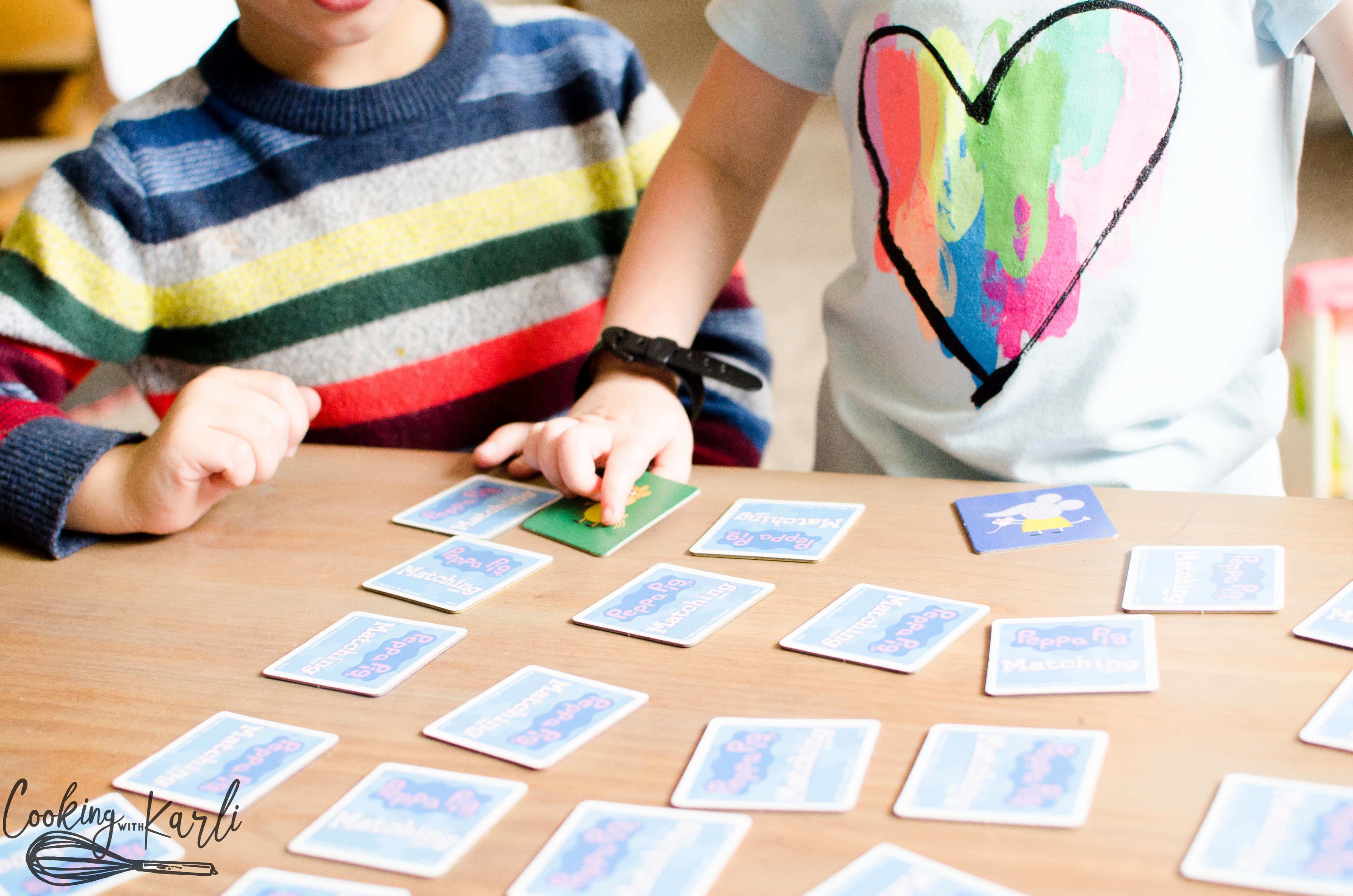 Playing 'memory' is a fun kid's activity that helps the brain develop correctly.