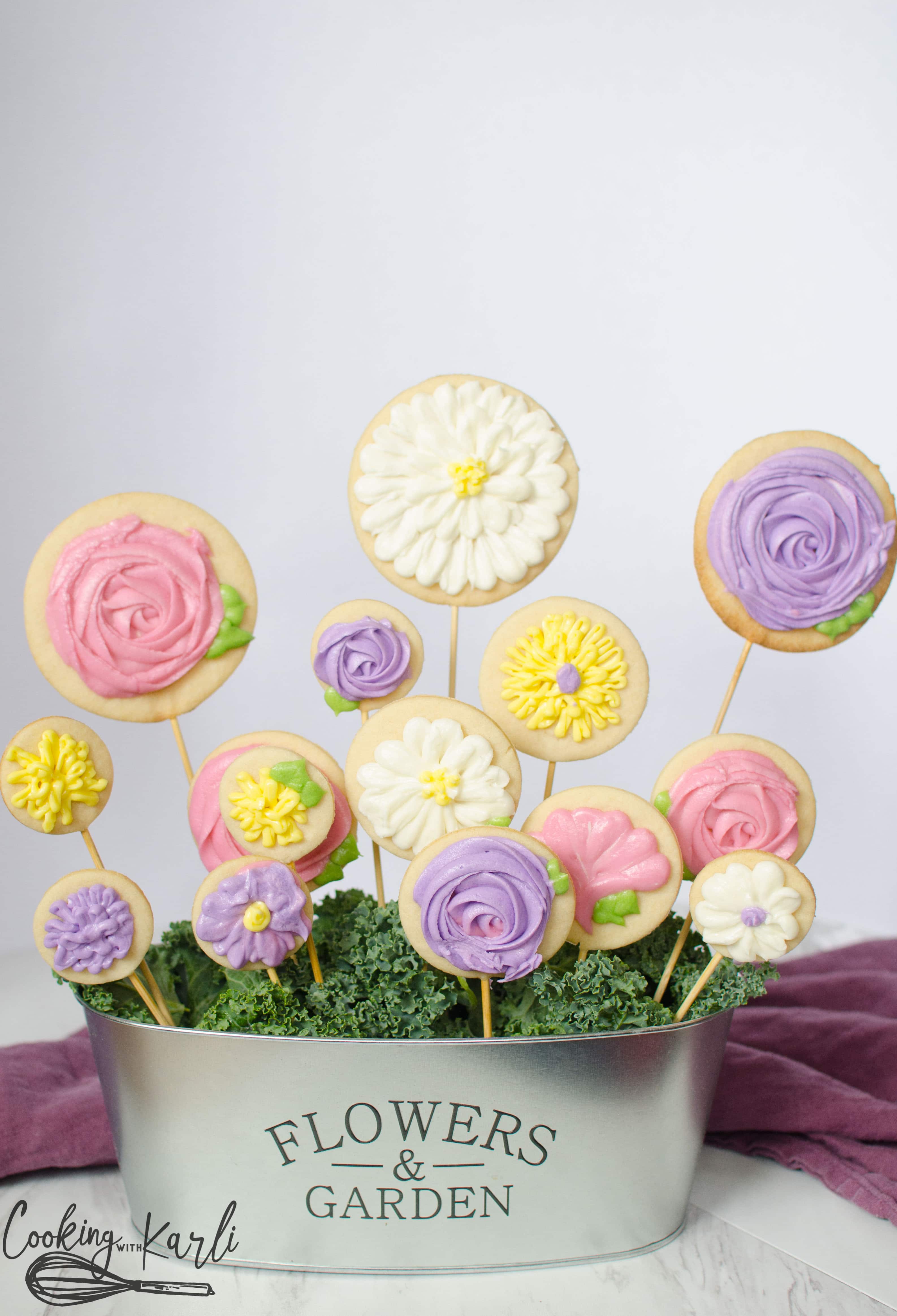 Perfect Teacher gift 'Thanks for helping my child GROW' with this cute pot of sugar cookie flowers.