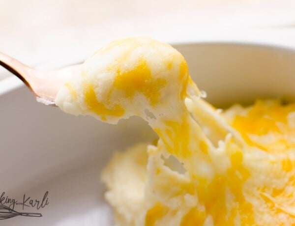 Mashed potatoes loaded with cheese make these cheesy mashed potatoes a great side dish.