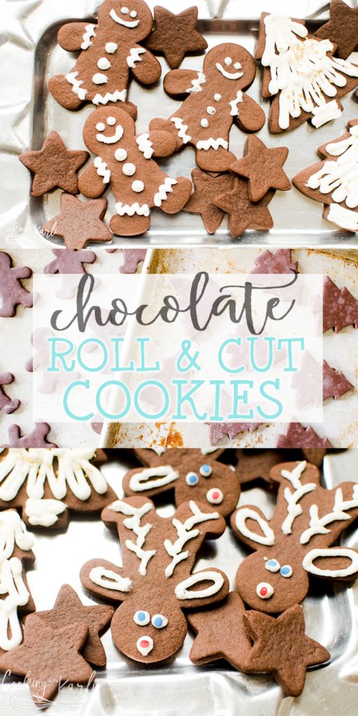 Chocolate Cut-Out Cookies are a rich and fudgy roll and cut cookie. The cookies keep shape, stay soft and disappear quickly! Perfect for showers, parties or celebrations of all kinds these Chocolate Cut-Out cookies are sure to be a hit! |Cooking with Karli| #chocolate #cutout #cookie #recipe #dessert #rollandcut #rich 