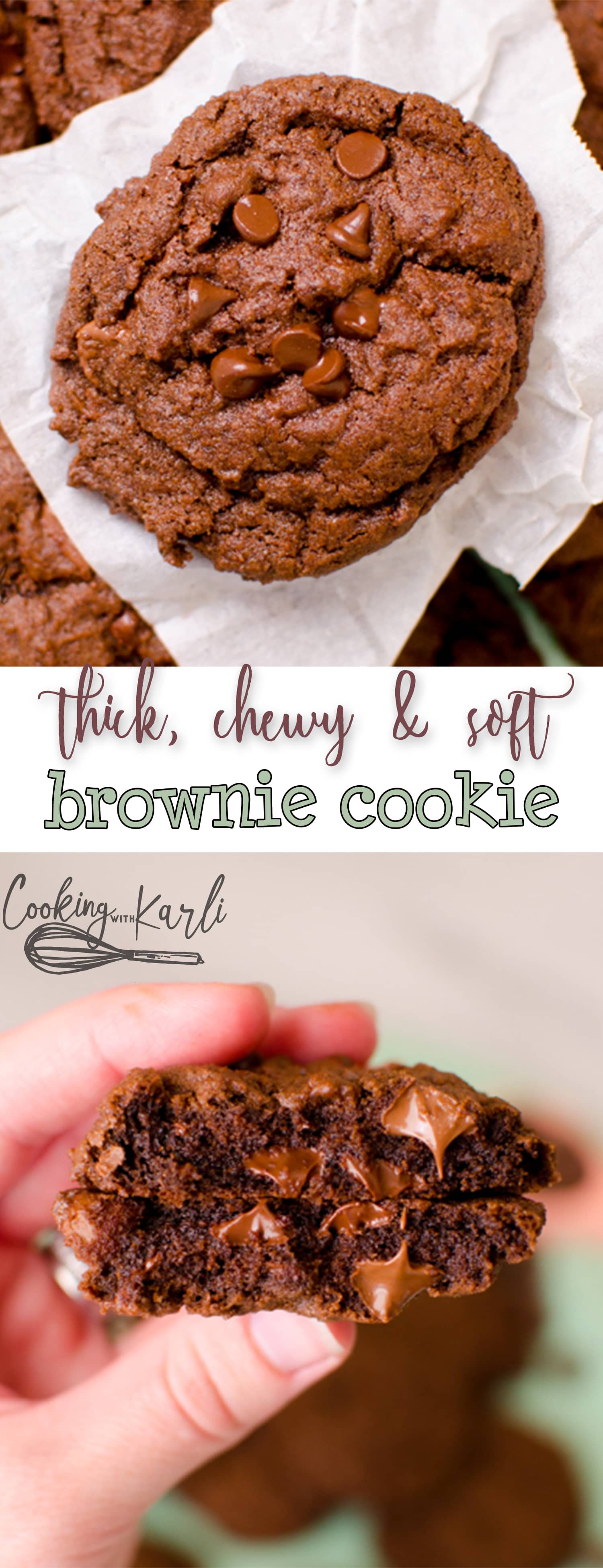 Chocolate Cookies are a rich chocolate cookie filled with chocolate chips. These Chocolate Cookies are thick, chewy, and soft. They almost taste like a brownie! Eat the cookies alone or top them with some ice cream, either way you've got the best chocolate cookie ever! |Cooking with Karli| #cookies #chocolate #double #triple #recipe #dessert #brownie 