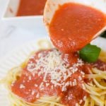 Red pasta sauce made from fresh tomatoes is fast and easy in the instant pot or electric pressure cooker.
