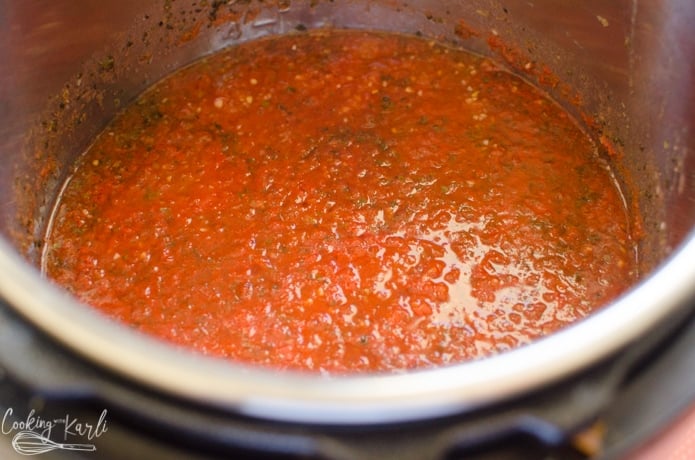The pasta sauce right after cooking.