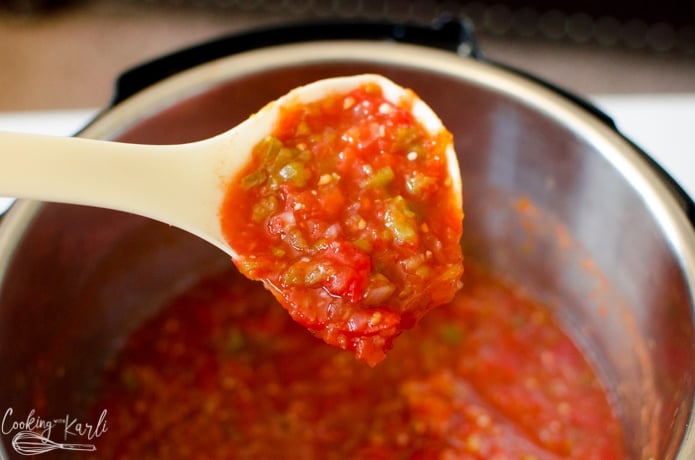 homemade salsa recipe is made with garden tomatoes.