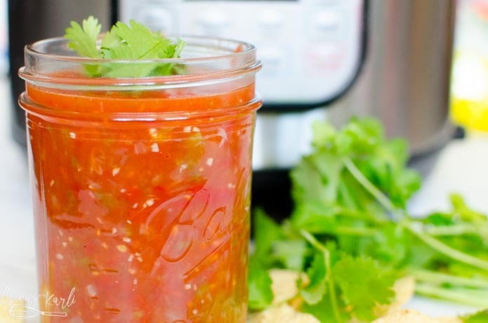 Fresh salsa made with ingredients from the garden makes this recipe easy and fast.