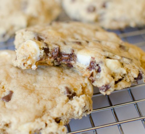 Soft batch chocolate chip cookies are soft and chewy