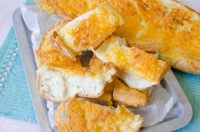 Garlic cheese bread is a great side because it is so fast and easy to make.