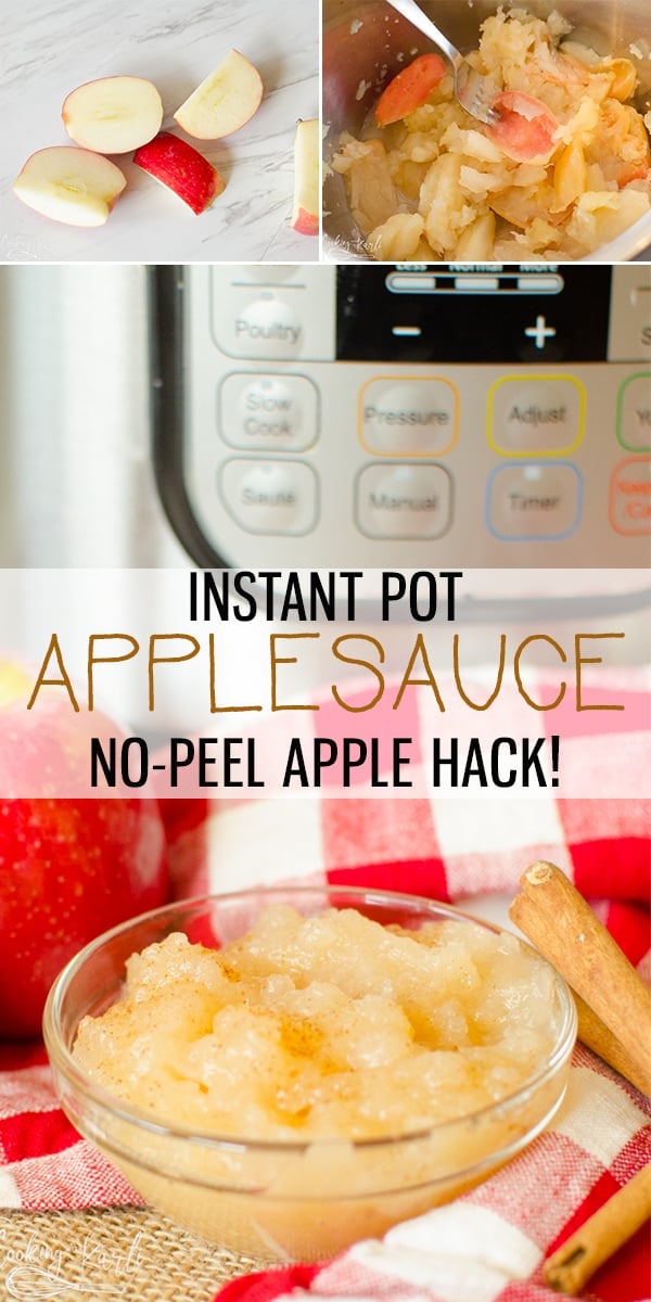 Instant Pot Applesauce is so easy and simple, not to mention absolutely delicious! Made with minimal ingredients, the apples are the truly the star! Instant Pot Applesauce is perfect for a healthy snack or school lunches! |Cooking with Karli| #instantpot #instantpotrecipes #recipe #applesauce #homemade #pressurecooker #cinnamon #unsweetened