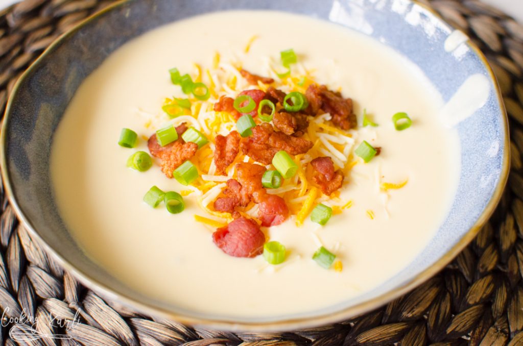 Cauliflower cheese soup picture for Instant Pot review post