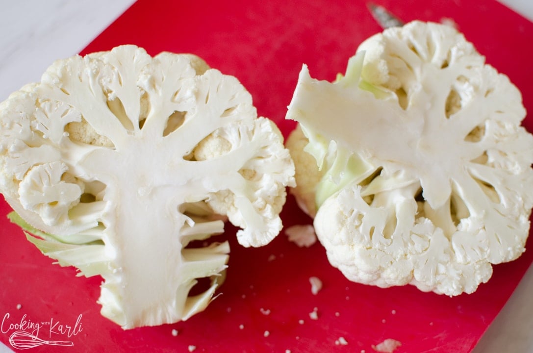 cauliflower cut In half
