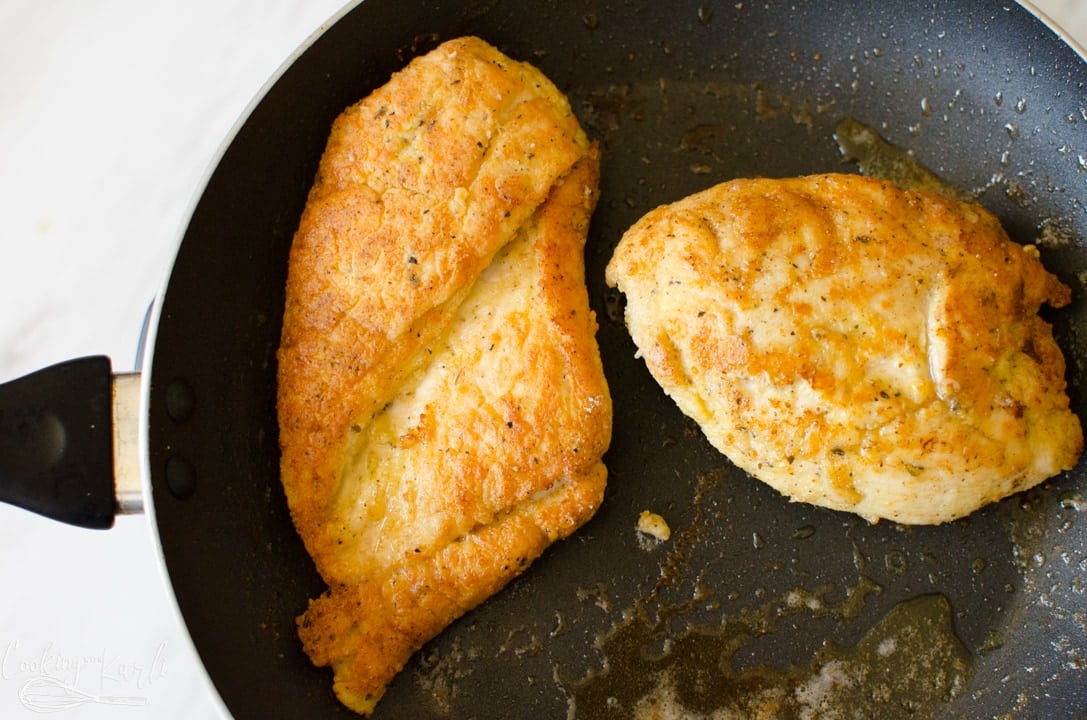 Browned breaded chicken breasts