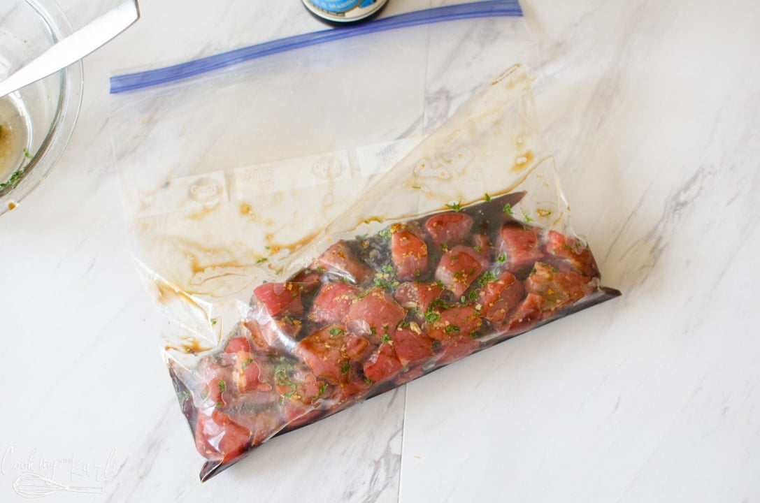 meat and marinade in a ziplock bag.