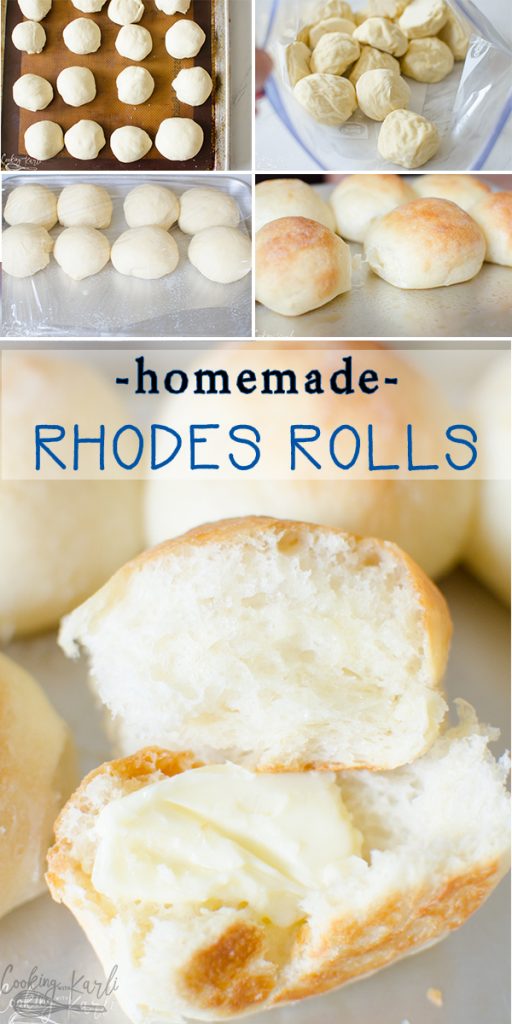 Frozen Dinner Rolls are a homemade version of store-bought yeast rolls. These rolls are fluffy, tender and delicious! These Frozen Dinner Rolls are the perfect addition to every family meal! |Cooking with Karli| #dinnerrolls #homemade #freezerfriendly #freezerrolls #yeast #rhodes #rolls