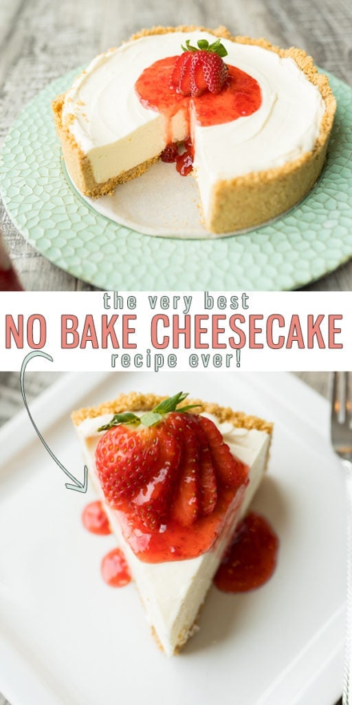 No Bake Cheesecake is an easy recipe with a 4 ingredient filling! Easily adaptable, use Oreos, graham crackers or Nutter Butters for the crust! This No Bake Cheesecake is SLICEABLE, fast and fool proof! You'll never want Cheesecake any other way! |Cooking with Karli| #nobake #cheesecake #vanilla #whippingcream #easy #recipe 