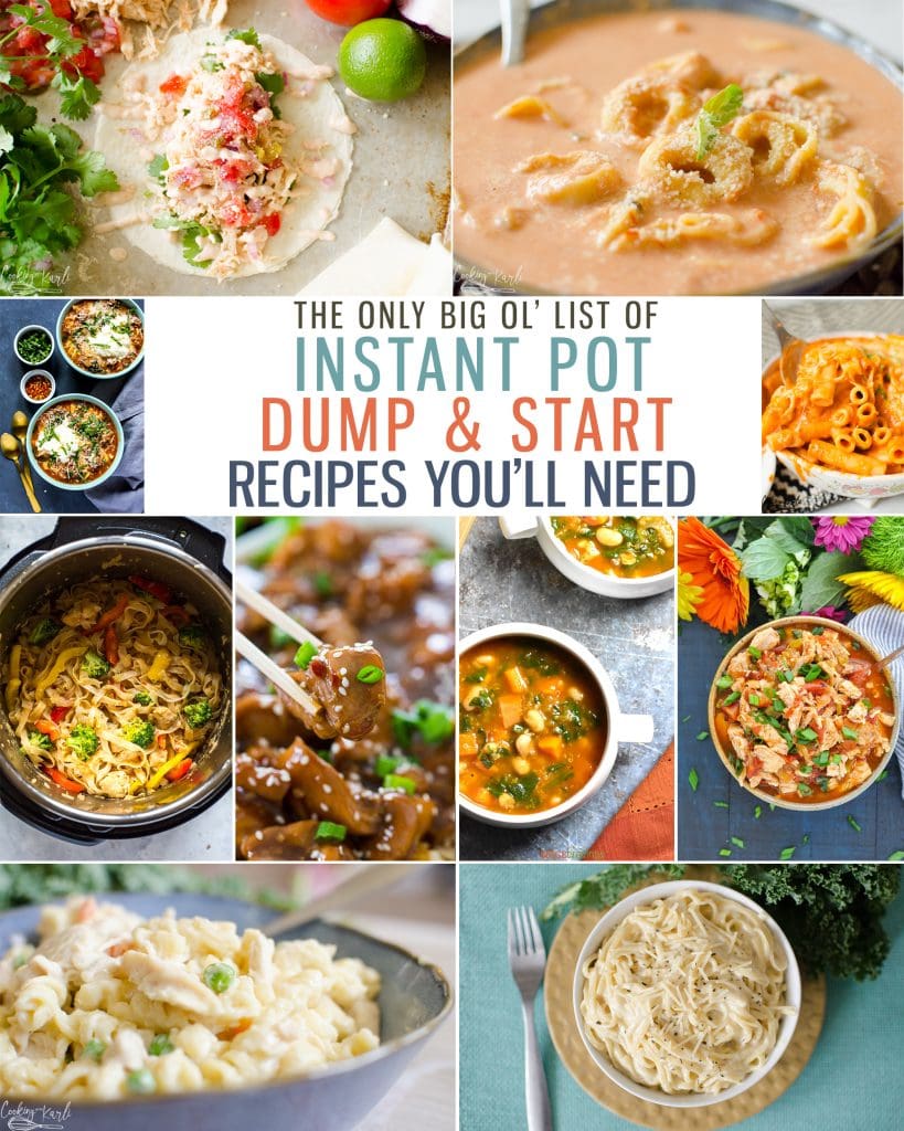Instant Pot Dump and Start Dump and Start Recipes is a big long list of the best Dump and Start Instant Pot Recipes around! This round-up makes meal planning easy and painless!