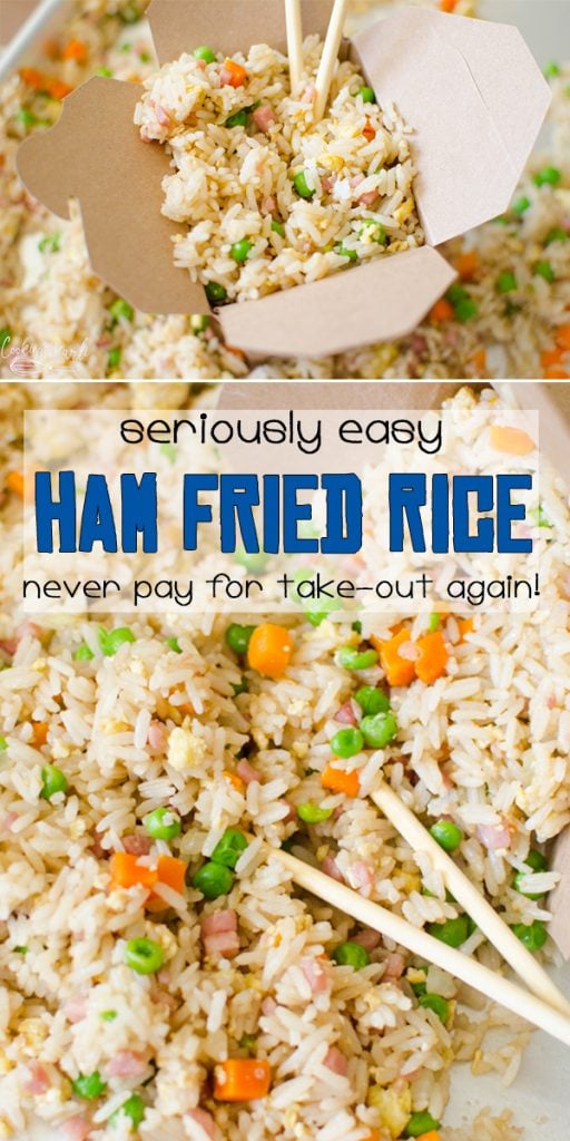 Ham Fried Rice is fast and delicious! Serve is as a side or have it as a main dish! One thing is for sure, you'll never go back to take-out after trying this Ham Fried Rice Recipe! |Cooking with Karli| #instantpot #recipe #hamfriedrice #rice #fried #easy #fast #dinner #side