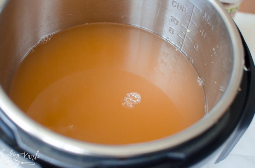 apple cider in the Instant Pot.
