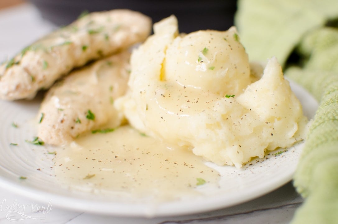 Instant Pot chicken, mashed potatoes and gravy