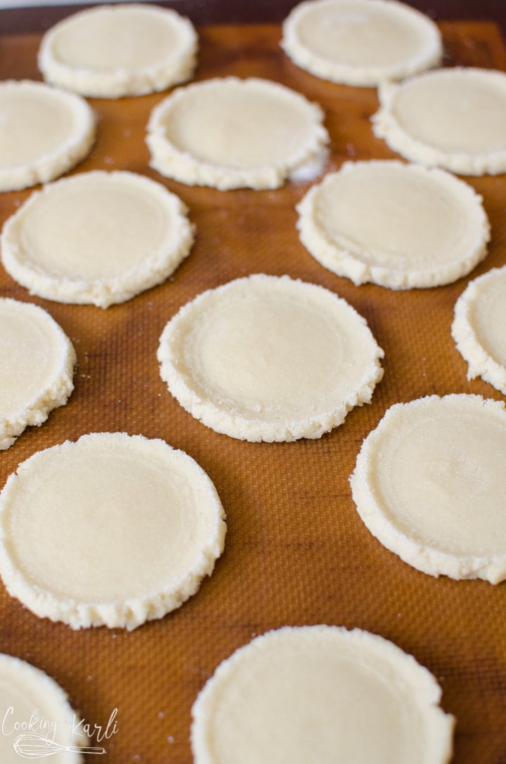 pressed sugar cookies before baking
