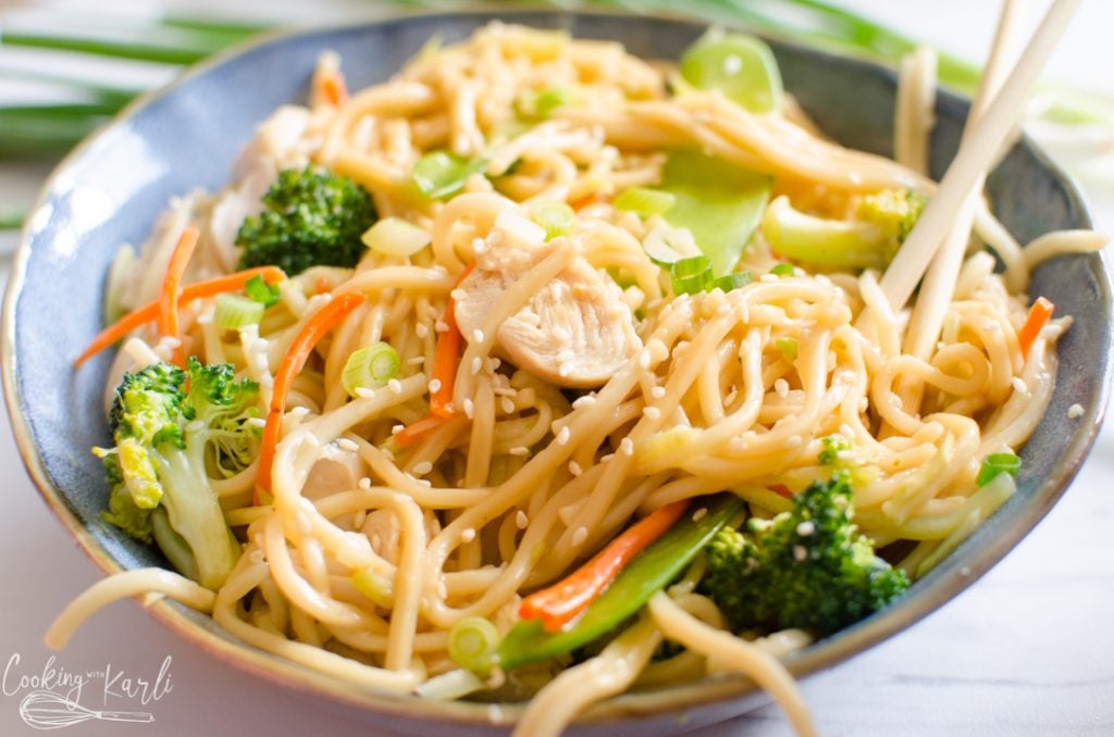 chicken lo mein recipe in the Instant Pot or stovetop 
