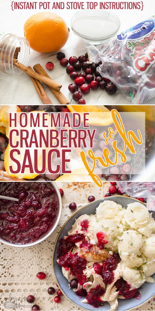 Best Ever Cranberry Sauce Recipe is a fast, easy delicious recipe that is the perfect addition to your Holiday Dinner. Either made in the Instant Pot or on the stove-top (your choice!), the cranberries, orange, cinnamon and sugar make this The Best Cranberry Sauce Recipe ever!  |Cooking with Karli| #cranberrysauce #orange #cinnamon #homemade #instantpot #pressurecooker #recipe #cranberries #thanksgiving 