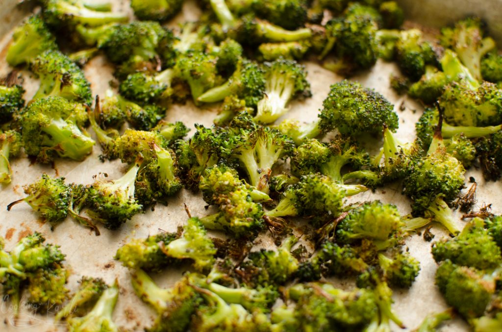 roasted broccoli in the oven