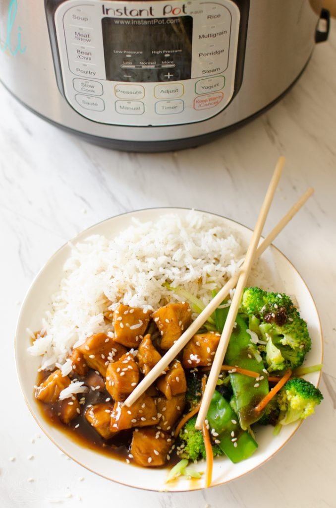teriyaki chicken bowl made in the Instant Pot 