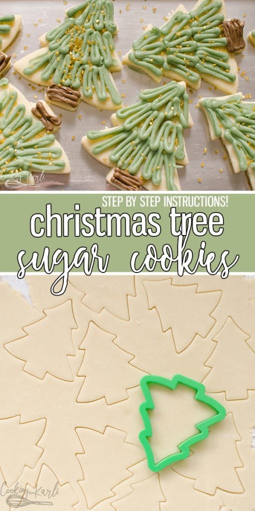 Christmas Sugar Cookies are a soft, chewy sugar cookie decorated like a Christmas Tree. The simple design made with Vanilla Buttercream is beginner friendly. These Christmas Sugar Cookies will make everyone's spirit bright! |Cooking with Karli| #sugarcookies #christmascookies #christmassugarcookies #vanillabuttercream #christmas #christmastree