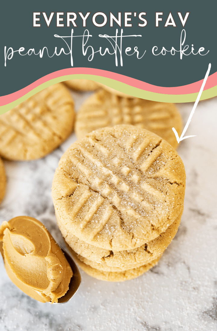 peanut butter cookie pin image with text overlay. 