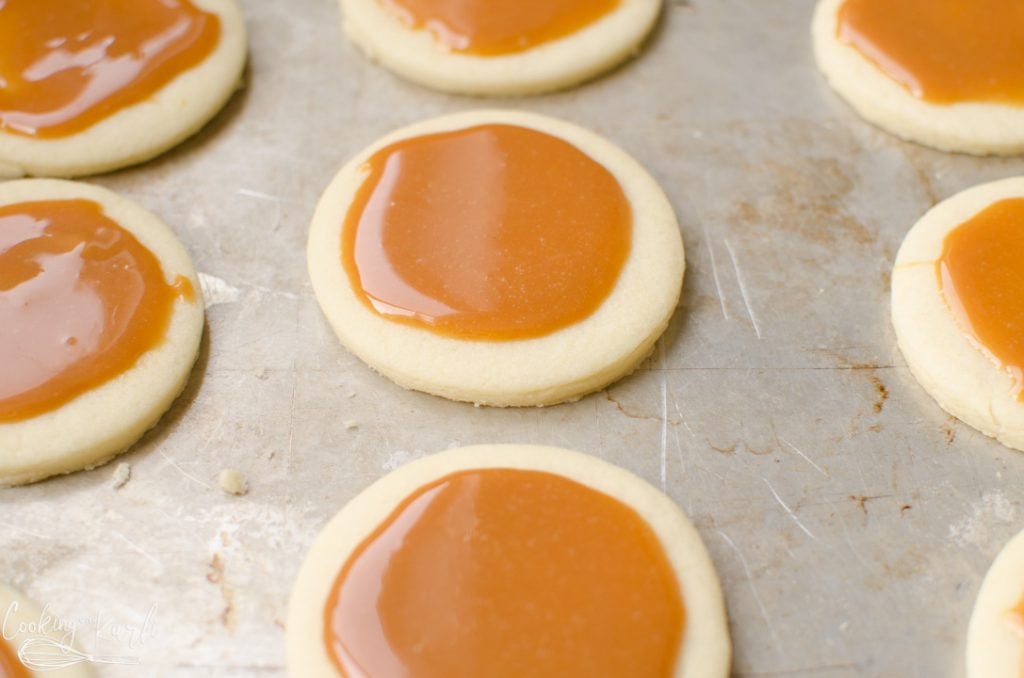 caramel added to the cookie