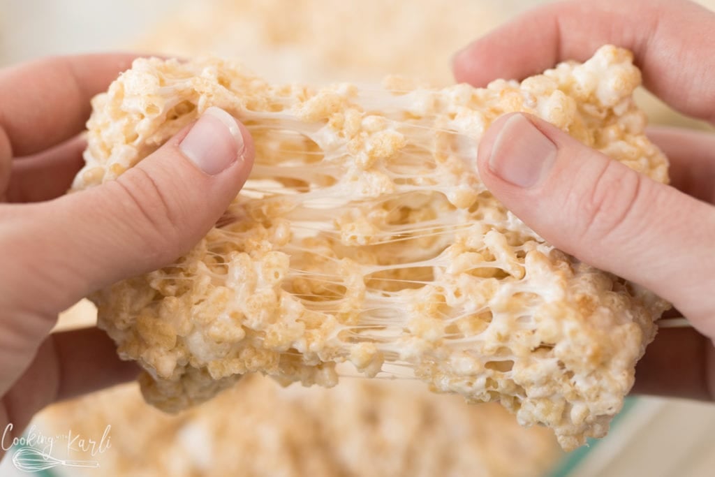 Rice crispy Treat recipe- finished. Made in the microwave.