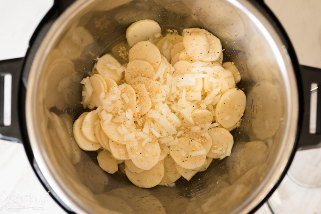 au gratin potato ingredients in Instant Pot 