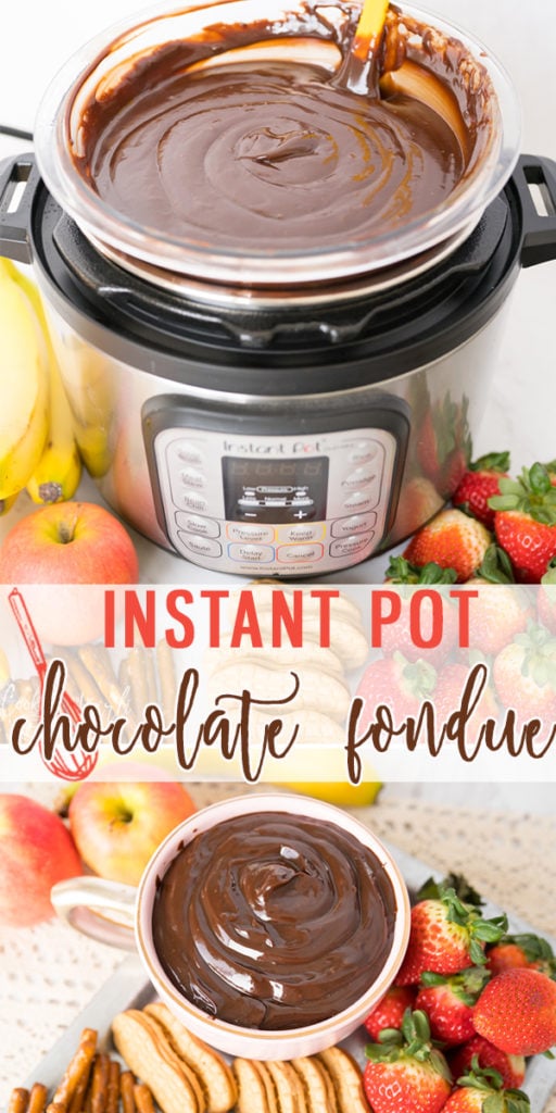 Chocolate Fondue is a fun, easy dessert idea that comes together in just minutes! Dip strawberries, cookies, pretzels and more into your homemade Chocolate Fondue. Made with only a few ingredients, Chocolate Fondue couldn't be any easier! |Cooking with Karli| #valentinesday #dessert #fondue #chocolatefondue #instantpot #recipe #easy #fast 
