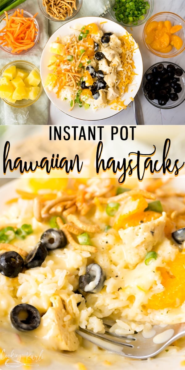 Easy Hawaiian Haystacks is a family favorite Dinner Recipe! A creamy chicken gravy served over rice topped with diced chicken and all sorts of toppings! Mandarin Oranges, pineapple, olives, green onions, carrots, and (my favorite) Chow Mein noodles. This is a dinner everyone will love! |Cooking with Karli| #hawaiianhaystacks #rice #gravy #chicken #instantpot #dinner #dinneridea #fast #easy #recipe