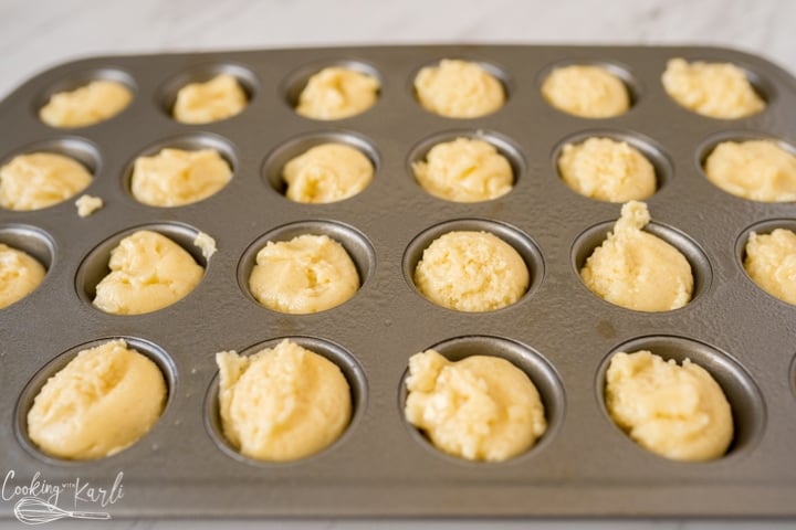 cookie dough in the mini cupcake tin
