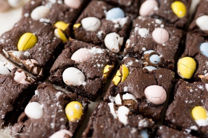 easter brownies with mini eggs