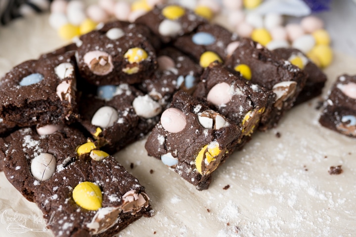 easter brownies with mini eggs, finished 