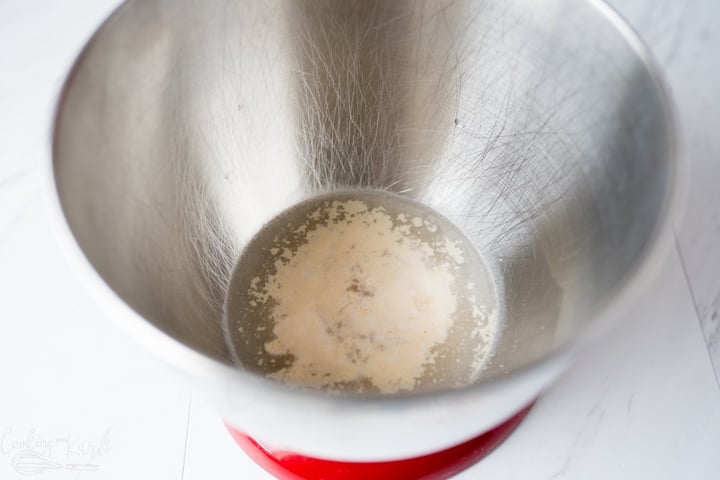 yeast in the stand mixer, proofed