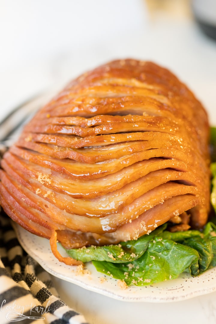 spiral cut ham made in the crockpot or slow cooker