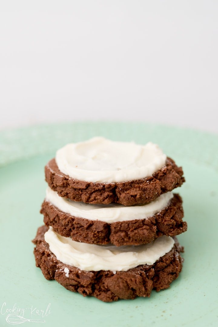 chocolate cookies with cream cheese frosting