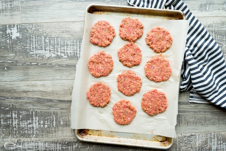 homemade patties for the meatball sub burgers