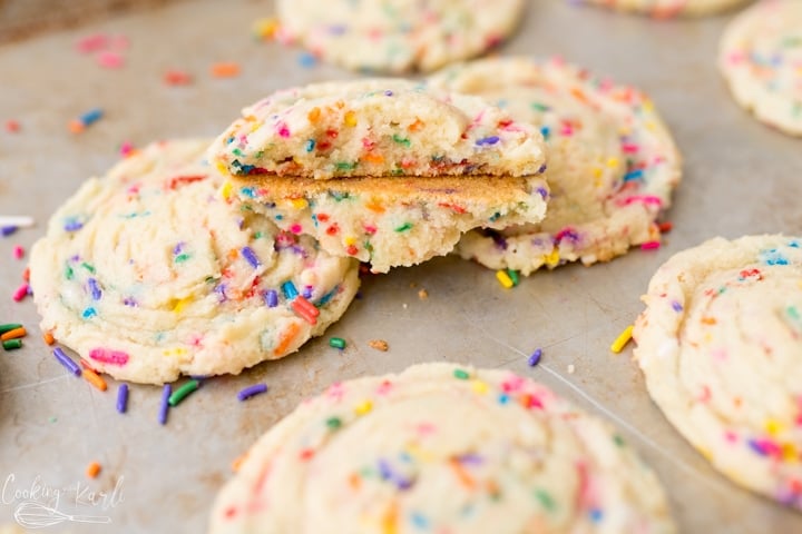 soft and chewy Funfetti cookies